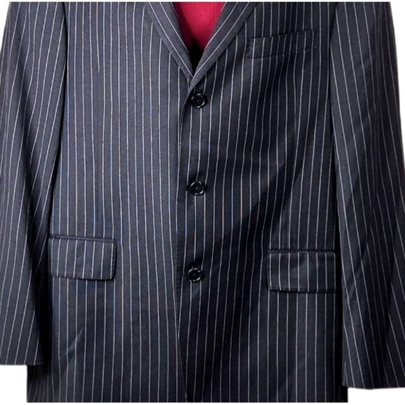 Daniel Cremieux Collection Dillards Vintage Black Pinstripe 3 Button Blazer 41R - Picture 2 of 11